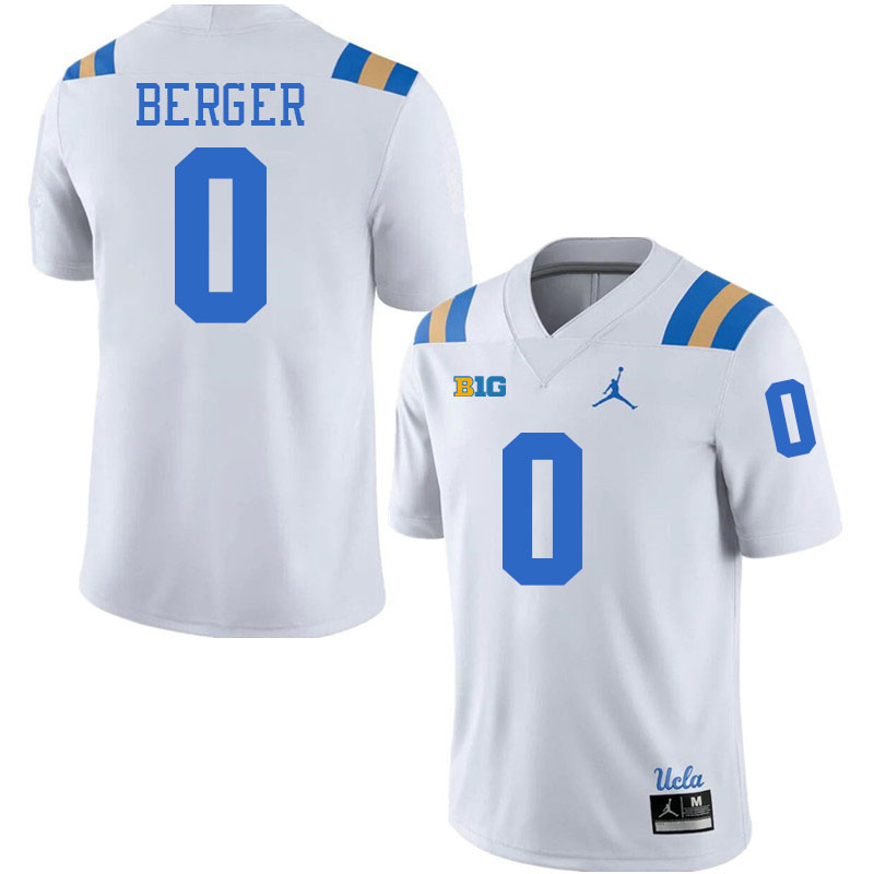 Men #0 Jalen Berger UCLA Bruins College Football Jerseys Stitched-White